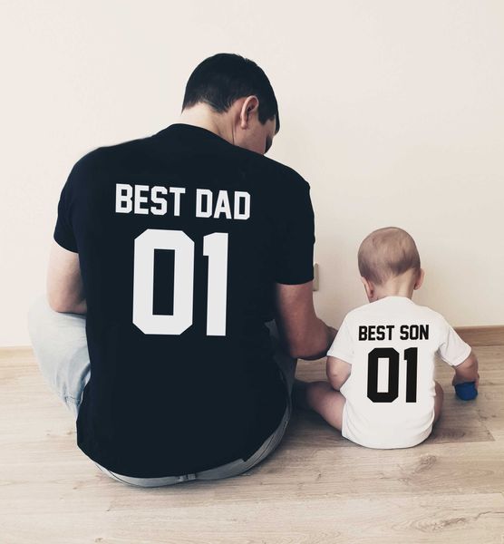 Abiti coordinati per la famiglia Best Dad Best Son Camicia Padre Figlio T-shirt coordinata Padre Figlio Corda Tuta per neonato Camicia per famiglia abbinata Spedizione diretta G220519