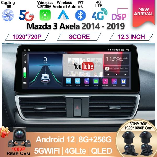 2DIN Per Mazda 3 Axela 2014 - 2019 Autoradio Multimedia Lettore Android Navigazione GPS Video Stereo Audio Unità di Testa