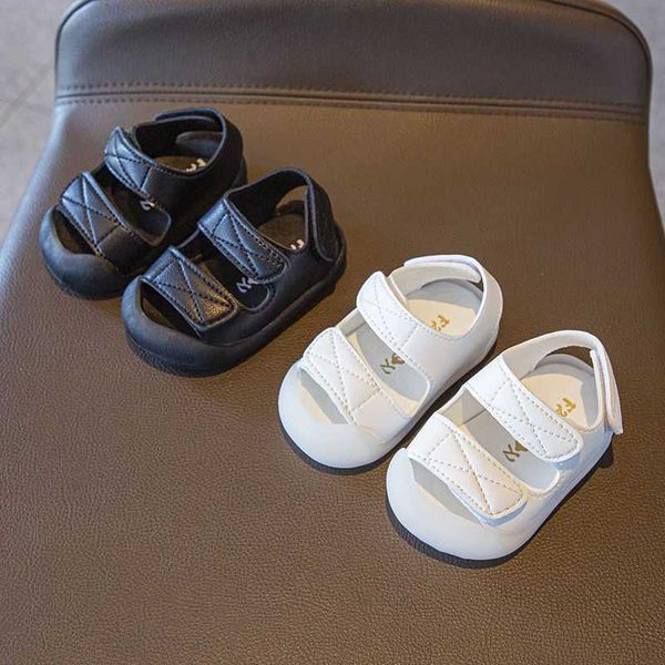 Sandallar yaz bebek yumuşak sole moda nefes alabilen düz topuk sandaletler pu çocuk kız ayakkabıları yürümeye başlayan çocuk ayakkabıları anti-kayma 1-3 yaşında AA230518