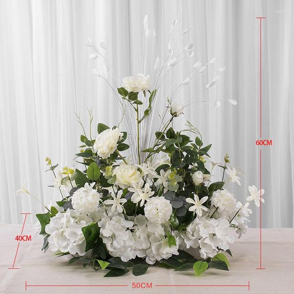 Fiori decorativi 50/100 cm Disposizione delle pareti di fiori da sposa Seta Ortensia Peonia Fila artificiale Decorazioni fai da te per sfondo arco in ferro