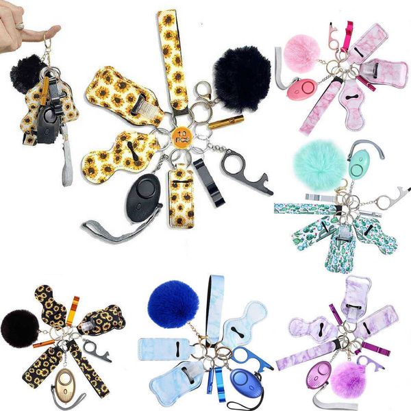 10/ set Set di portachiavi di autodifesa di sicurezza per donna Ragazza Allarme personale Mini prodotto Multi Accessori Genshin Impact Emo Regalo di Natale