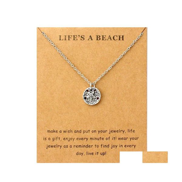 Подвесные ожерелья морские волны морские волны Seahorse Beach Ocean Pendants морские черепахи песчаная доллар русалка женщины мужские ювелирные украшения Dhw0k