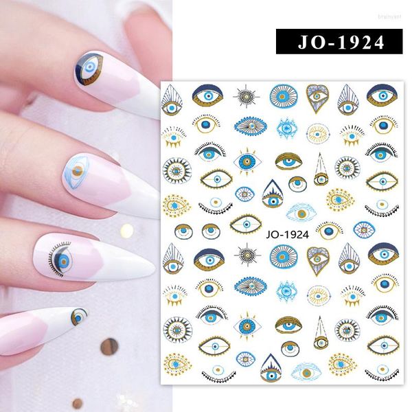 Adesivos de unhas artes atacado fornecem olhos listra pressionar unhas folhas e decalques de decalques de decoração de sliders para