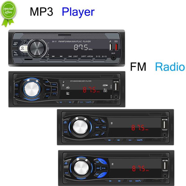 Yeni araba bluetooth stereo ses LED mp3 çalar FM radyo uzaktan kumanda aux fm aux aux multimedio çift usb tf telefon için şarj edebilir