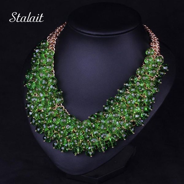 Collane di nuova moda bohemien verde grande collana robusta gioielli per le donne multistrato perline africane collare collier collana girocollo etnica