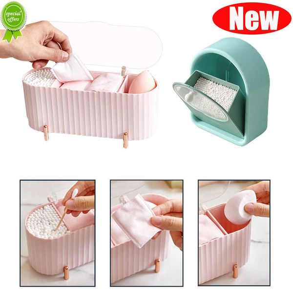 Neue Desktop Kosmetik Lagerung Box Baumwolle Pads Tupfer Halter Fall Schönheit Ei Organizer Bin Desktop Schmuck Halter Box Badezimmer Lagerung