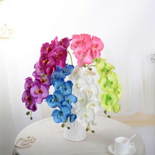 Dekorative Blumenkränze, künstliche Seide, weiße Orchidee, hochwertige Schmetterlings-Fälschungsblume für Hochzeit, Party, Zuhause, Festival, Dekoration