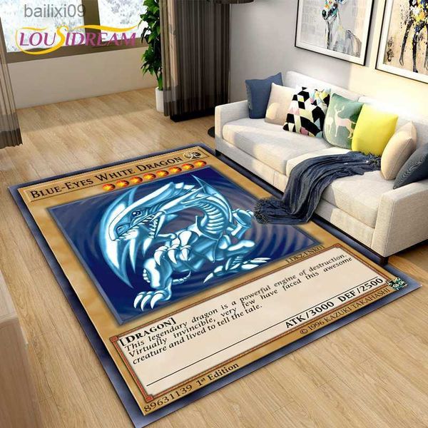 Yu-Gi-OH Monster Cartão de Anime Rapet Rapet Grande tapete de carpete para sala de estar Sofá de solo de castanho decoração infantil de piso não deslizamento T230519