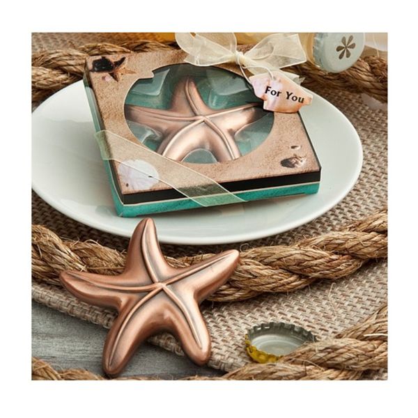 Vintage Starfish Bottle Opener Bridal Shower Bomboniera Hawaiian Tropical Beach Ocean Theme Party Bag Filler Favors dh86