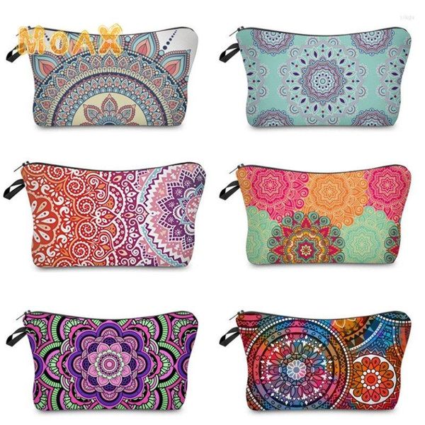 Borse per cosmetici Borsa per fiori di mandala per donna Trucco portatile Borsa da toilette Accessori da viaggio Regalo Pratico portamonete