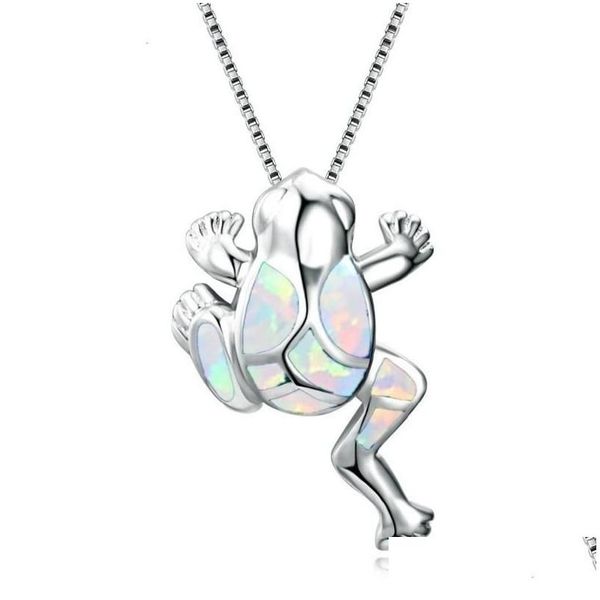 Anhänger Halsketten Liemjee Großhandel Netter Frosch Opal Halskette Exquisite Mode Persönlichkeit Schmuck Für Frauen Feature Namour Charme GIF Dh3Dc