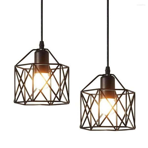 Lampade a sospensione 2 pezzi semplice ferro battuto stile nordico personalità creativa lampadario negozio di abbigliamento bar caffetteria decorazione