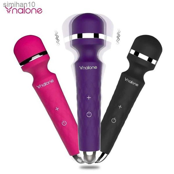 Yetişkin Oyuncaklar Nalone Güçlü Klitoris Vibratör USB Şarj Magic Wand AV Vibratör Masajı Cinsel Ürün Erotik Seks Oyuncakları Kadınlar İçin Yetişkin 18 L230519