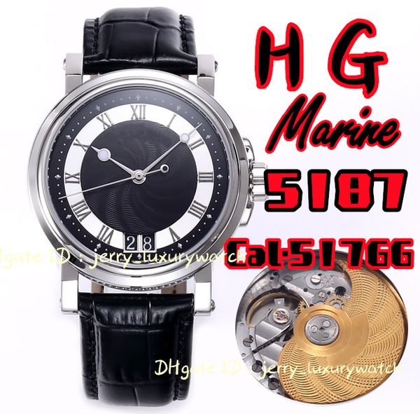 HG 5817 Watch de luxo marinho de luxo Cal.517gg Movimento mecânico, esbelto as mãos excêntricas da 