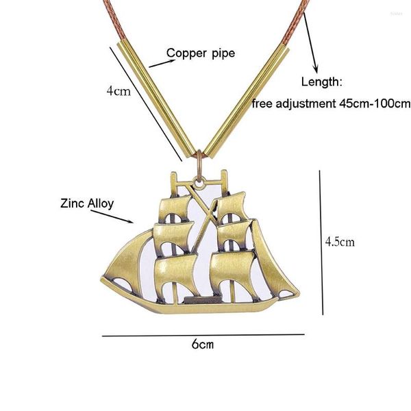 Collane con ciondolo Anteque Barca a vela per uomo Hollowout Sailing Mariners Keepsake Charm Inspirational Jewelry Gift