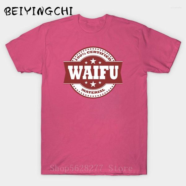 Camisetas masculinas homens e mulheres certificados Waifu Materia T-shirt Sex Anime Funny Shirt Fashion Letter Tee Unissex