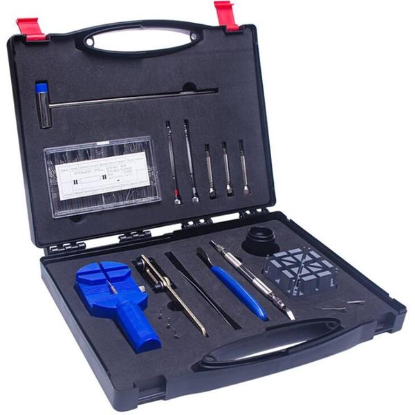 Assista Ferramentas de reparo Kit Reigma do relojoeiro Defina a capa de capa de capa de capa de capa de abridor de abridor Pin Band Spring Bars Strap Link Pins Steel Tool Men Ladie206U