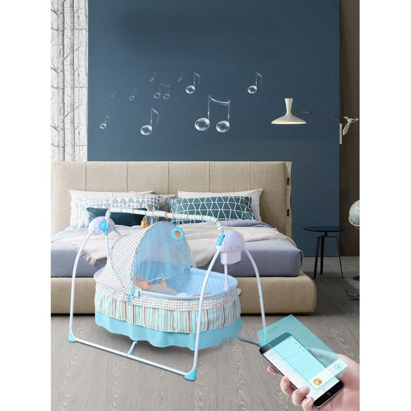 Baby Cribs Basket Sleeping Shook Shook Recongratle Raio Automático Concentretor Little Boy Emperorship Smart Cradle Bed Pink Blue Grande Tamanho Ba29 C23