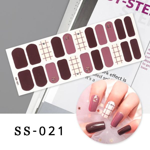 Adesivi per unghie Sanuxc 3D Full Cover Wraps autoadesivi per decalcomanie per manicure lucide artistiche donne ragazze