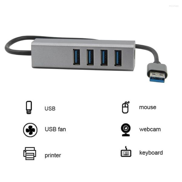 3.0 Hub Multi 4 Hochgeschwindigkeits-USB-Anschlüsse Splitter All-in-One-Adapter mit Stromversorgung und Micro-PC-Computerzubehör