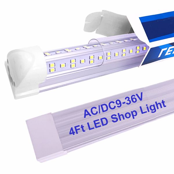 4Ft 120CM 12V 36W LED Tubi Strisce luminose Bar interno AC/DC/9-36V A forma di V LED T8 integrato Lampada da negozio LED Dispositivo di raffreddamento Illuminazione per porte Lampadine fluorescenti crestech