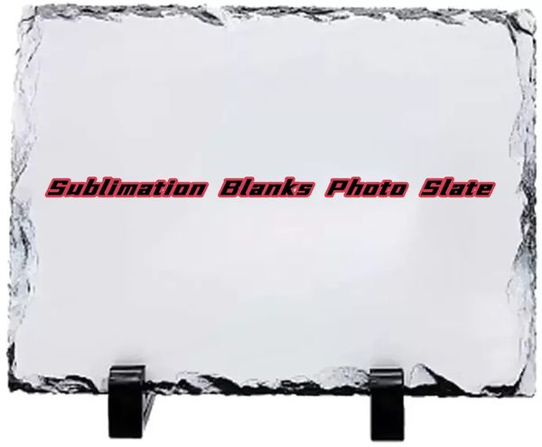 Sublimazione Blanks Photo Slate Blank Rock Plaque Stone Ardesie Stampa a trasferimento termico Cornice per foto Decorazione da tavolo personalizzata