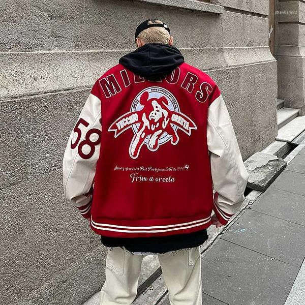 Herrenjacken Mode Retro Alphabet Stickerei Baseballjacke Männer Ins Hip Hop Hiphop Paar Amerikanischer Trend Straße Harajuku Stil