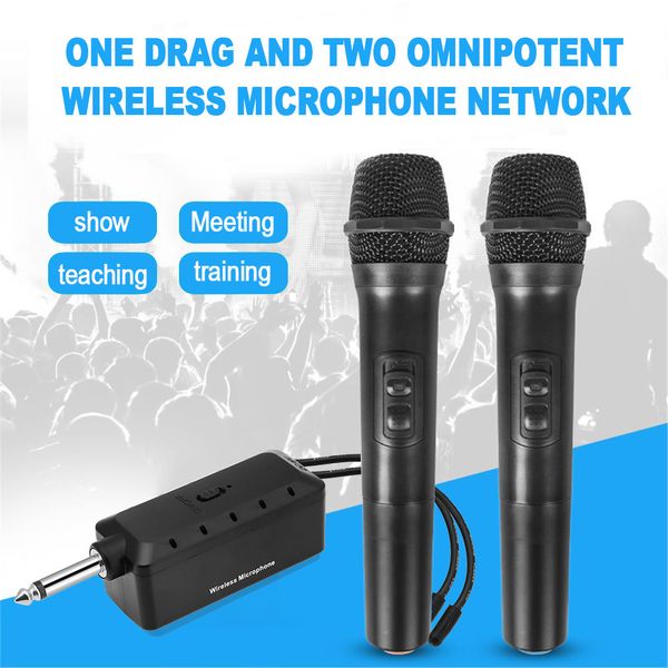 Microfoni A OneToOneTwo Microfono wireless nero Ricevitore professionale Sistema di trasmissione Microfono palmare universale per feste in casa Karaok 230518