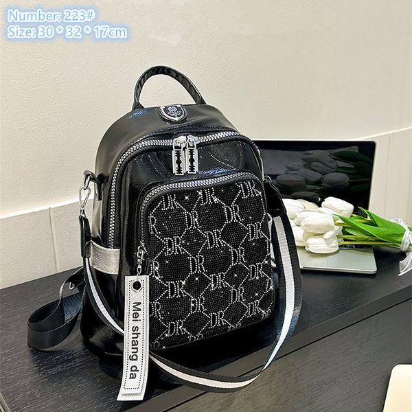 atacado senhoras bolsa de ombro 2 cores requintado estilo ocidental bolsa de diamante doce pouco fresco lantejoulas lazer mochila personalidade tendência mochilas xadrez 223 #