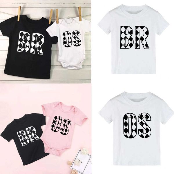 Aile Eşleşen Kıyafetler Kardeş Seti Büyük Kardeş Küçük Kardeş Kardeş Giysileri Çocuk Hediyesi Büyük Bro Lil Sar kardeşi Kardeş Tshirt Bebek Hediye Giysileri G220519