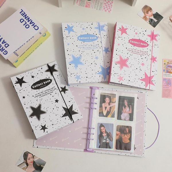 Yıldız A5 Binder Kpop Pocard Toplama Kitap Defter Kapağı Kartpostallar PO Depolama Kılıf Kore Okul Kırtasiye