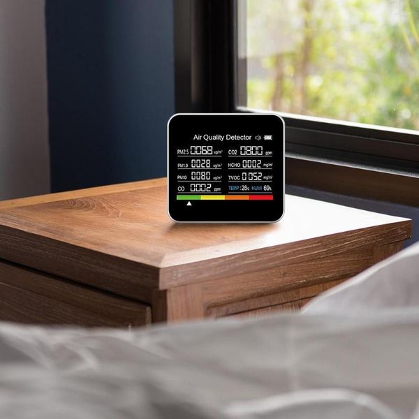 IN1 Monitor de qualidade do ar Digital Display Temperatura Hunidade CO2 Detector de gás portátil para casa/escritório/escola/armazém