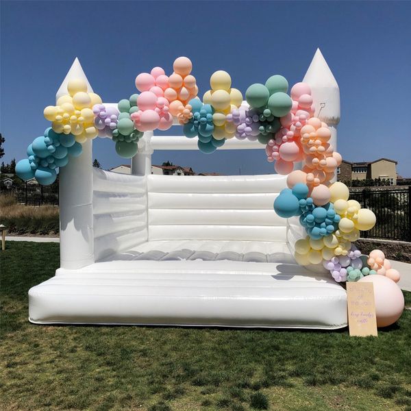 13 pés de rejeição em casa inflável PVC White Wedding Bouncy Castle Kids pulando Bouncer com inflação de sopradores Rental Backyard Children