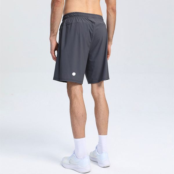 2024 Hot Lu Lu Lemons Men Yoga Sports Sports Короткие быстрые сухие шорты с задним карманным мобильным телефоном повседневное беговое брюк для бега.
