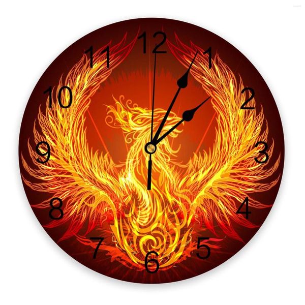 Настенные часы Phoenix Red Flame PVC Clock Modern Design Design Coremport Home Decore Digital