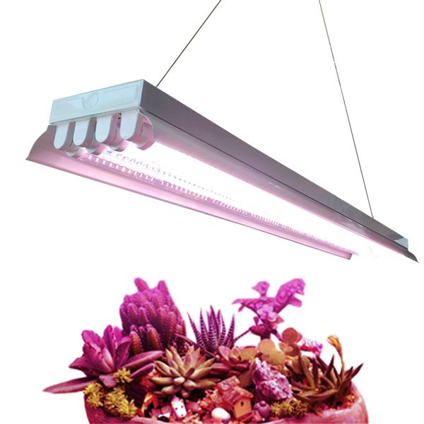 T8 Grow Light Strips Dual-End Powered Fluorescent Tube Replacement Bi-Pin G13 Base Grow Lights for Seeds Start Full Spectrum Linkable Sunlights crestech