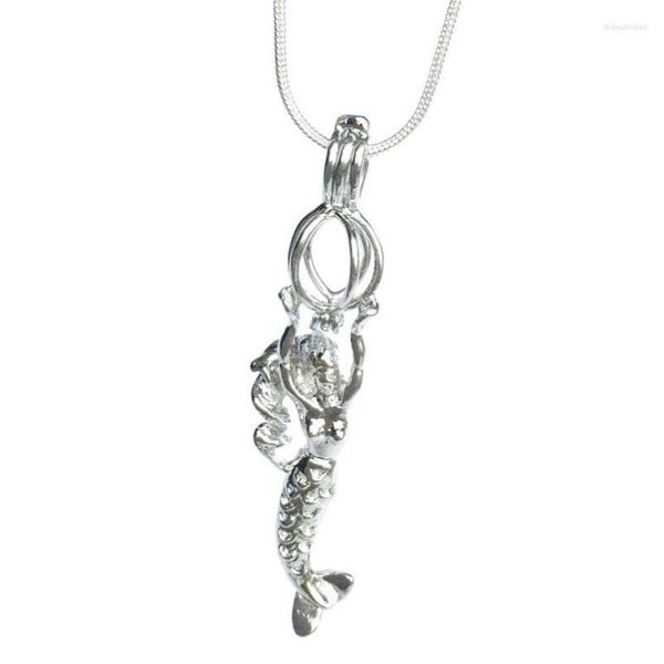 Collane con ciondolo 5 pezzi Charms a forma di gabbia di perle stile sirena 18Kgp Locket Seamaid può aprirsi per adattarsi 7Mm Bead Drop Consegna gioielli pendenti Dhet3