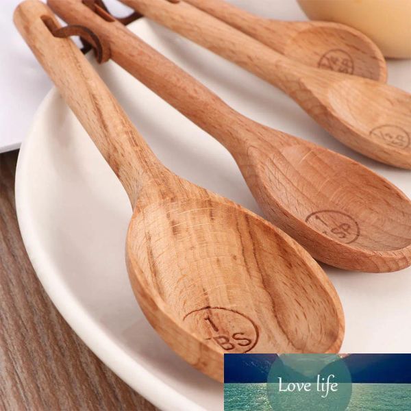 4-teiliges Holz-Messlöffel-Set, Küche, Zucker, Gewürze, Salz, Löffel, Backen, Messlöffel, Kaffee, Tee, Kochutensilien aus Holz