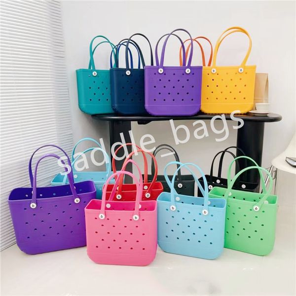 Borsa da spiaggia in EVA Borsa di design Borsa per cestini stampata Foro per la spesa di grande capacità Borsa da donna con tracolla aperta Borsa a mano intrecciata scavata