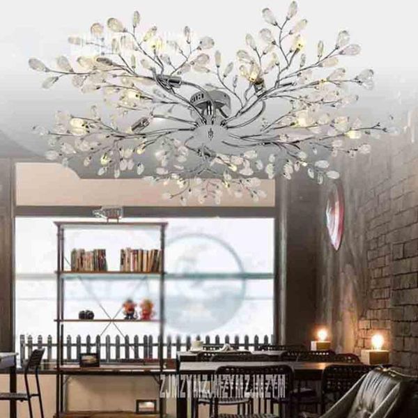 Plafoniere XLM1903 Creative Nordic LED Light Iron Arts Crystal 15 Dia 110cm Living Room Decor Lampade di illuminazione 25-30m2