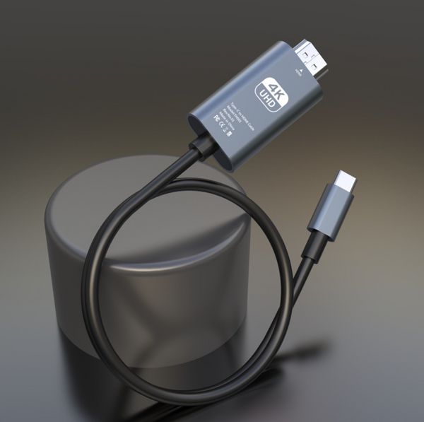 2M 4K 1080P USB 3.1 Tip C ila HDMI uyumlu adaptör kablo kablosu 3840*2140 USB-C bağlantı noktası Kablo Ekran Döküm Kablosu Dizüstü bilgisayar HDTV Projesi