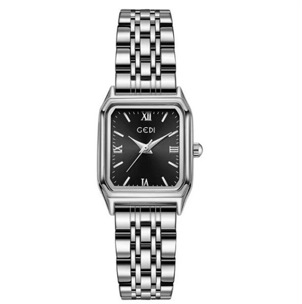 2023 Топ -класс Женский Смотрейный свет роскошный модный кварцевый каменный материал Steel Band 36 мм женский маленький квадратный квадратный часы AAA подарок