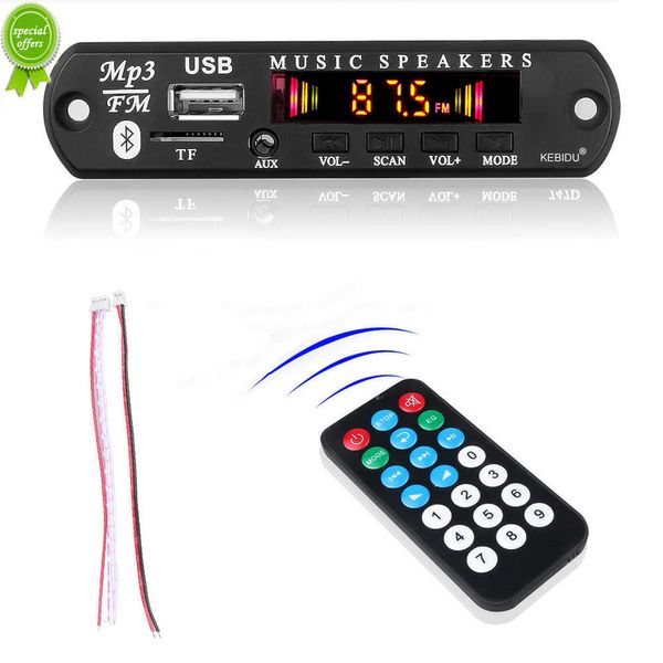 Neu Neue Drahtlose Bluetooth 5,0 9V-12V MP3 WMA Decoder Board Auto Audio USB TF FM Radio Modul farbbildschirm MP3 Player mit Fernbedienung