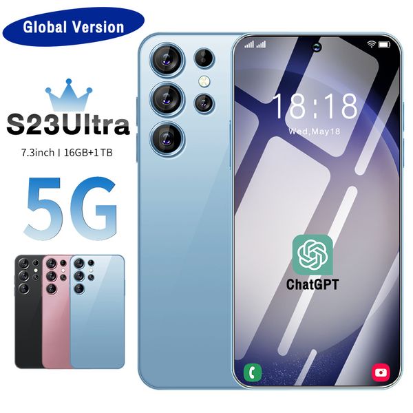 S23ULTRA Smartphone Android quente e transfronteiriça em estoque 3 64 tela grande de 6,8 polegadas OTG de entrega de comércio exterior de carga externa
