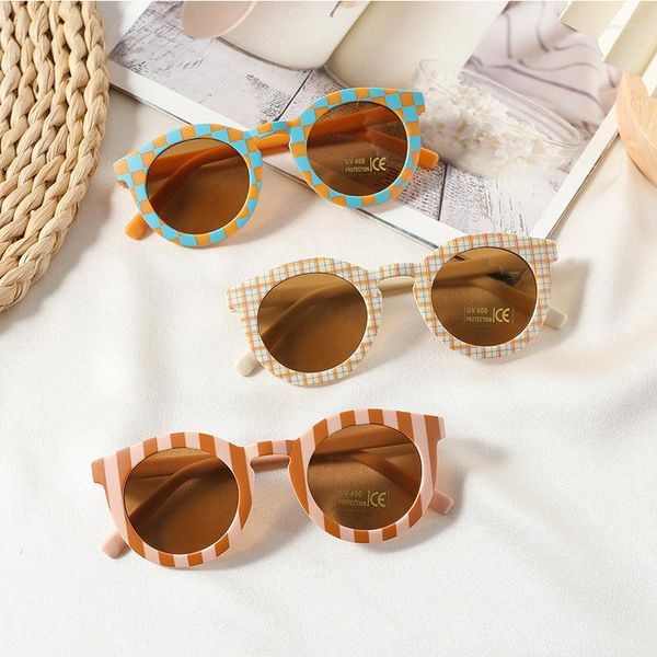 Haarschmuck Kinder Checker Panel Farbe Sonnenbrille Baby Mädchen Outdoor Sonnenbrille Niedliche Sommer UV-Schutz Kinder Junge Brillen