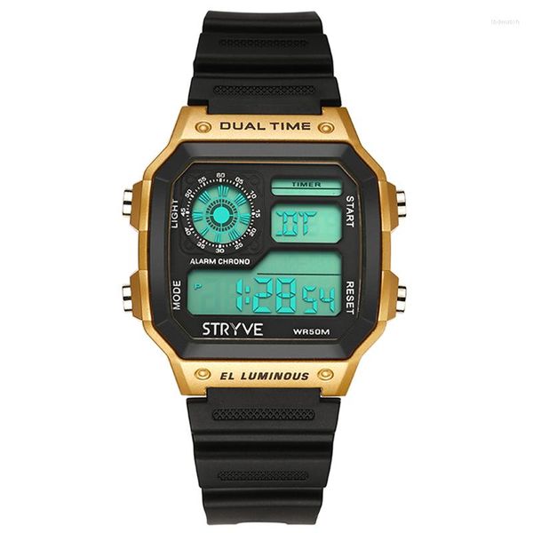 Нарученные часы Stryve Sports Watch Men Top знаменитые светодиодные цифровые часы мужские часы мужчины Relojes Deportivos Herren Uhren