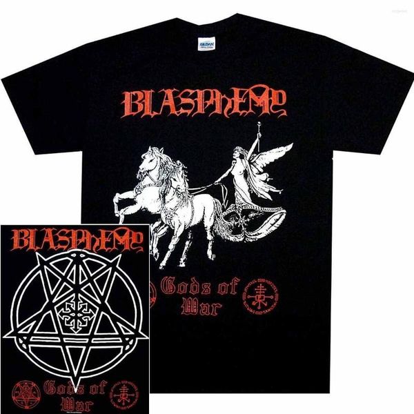 Camisetas masculinas Blasfêmia Deuses da camisa de guerra S m l xl 2xl 3xl Death metal de death preto camiseta oficial de camiseta