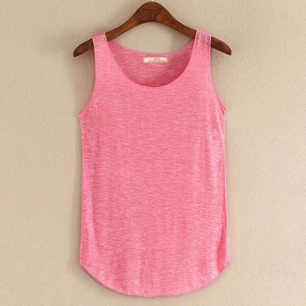 Summer New Bamboo Joint Cotton Tank Top Women's Bottom Coloured Sports Elastic Slim Fit Womenltmy