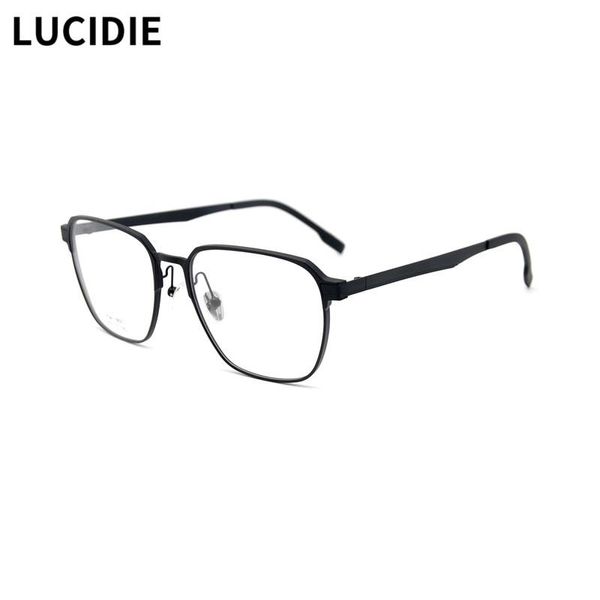 Солнцезащитные очки рамы моды Lucidie Square Ultralight очки мужчины алюминиевые очки прозрачная линза негабаритная рама женская миопия рецепт Ey