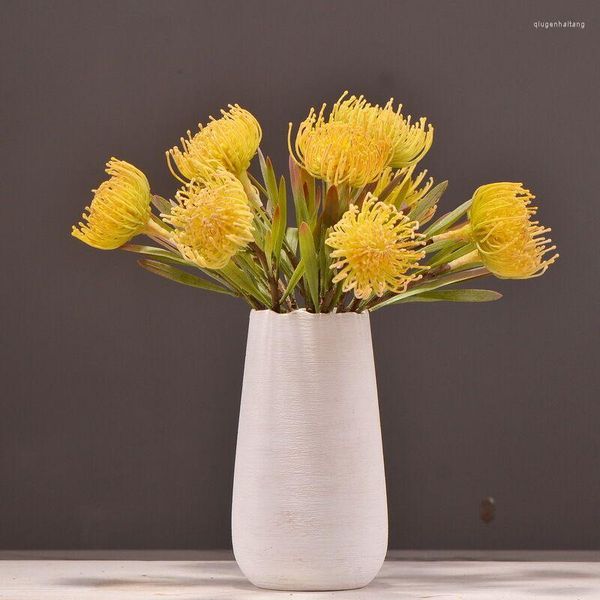 Flores decorativas 12pcs Antigo Cordifolium 45cm Pin Banksia Protea Artificial Flower Party Event Shopwindow Christmas Decoration Gift-